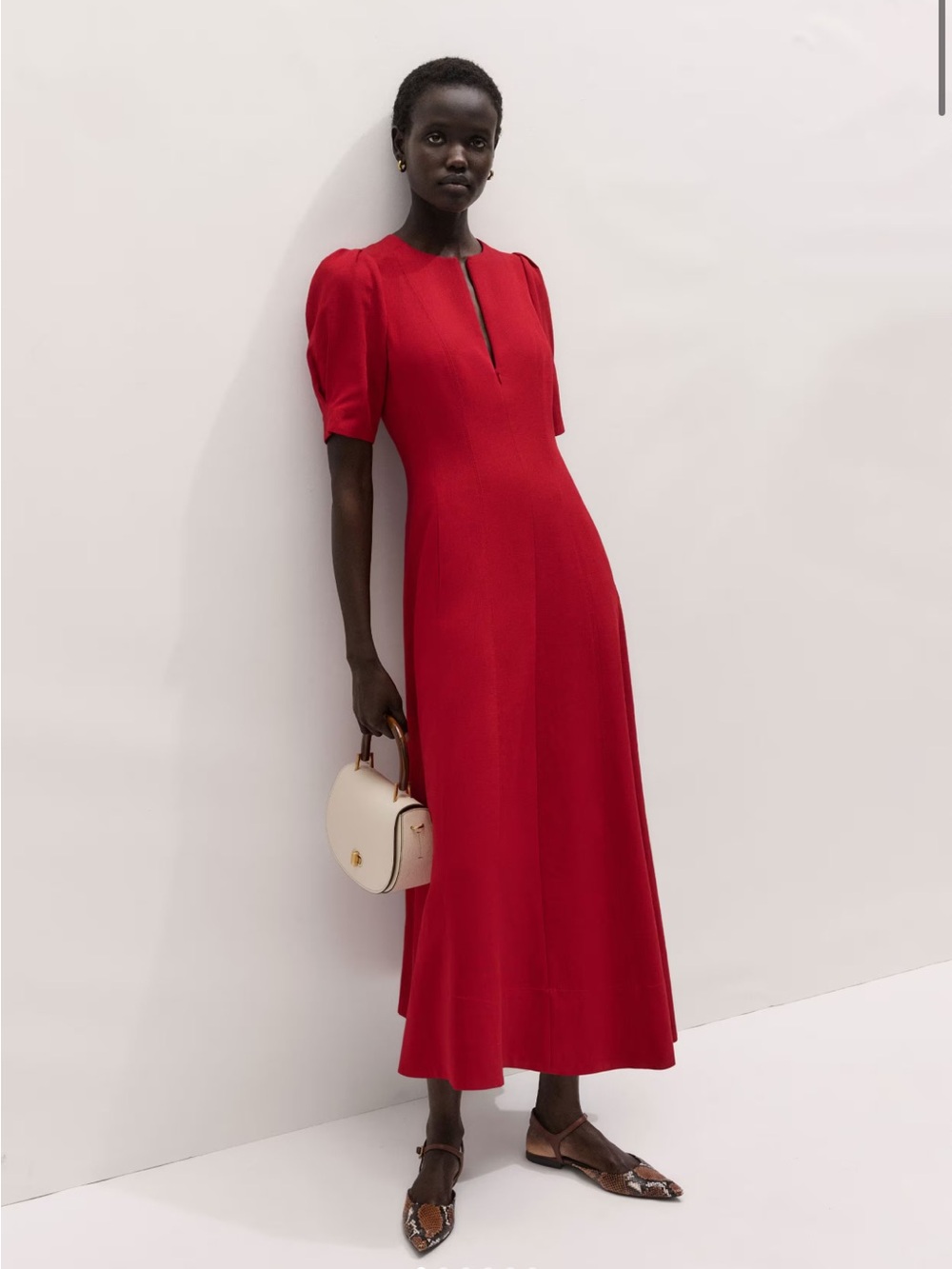 NEW ME+EM Fit and Flare Red Maxi Dress 12 NWT